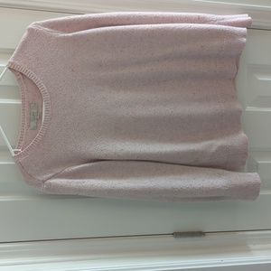 Pink knit crew neck sweater Loft Large